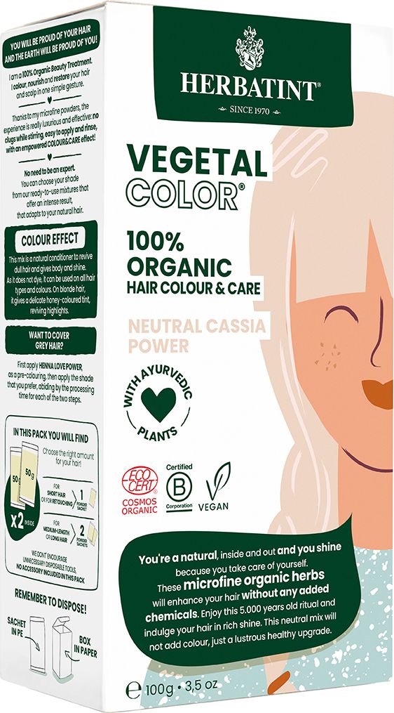 Herbatint Farba do Włosów Herbatint Vegetal Color 100% ORGANIC Neutral Cassia - Neutralna Kasja
