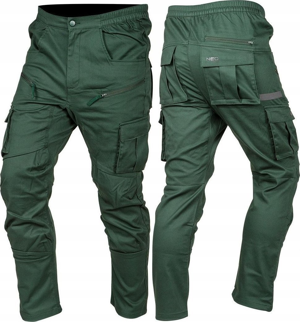 Spodnie robocze OUTDOOR, typu jogger, zielone, rozmiar XS
