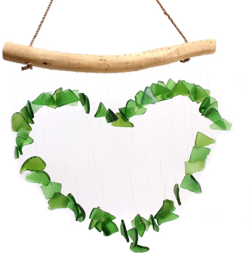 Szklany Dzwonek Wietrzny - Green Heart