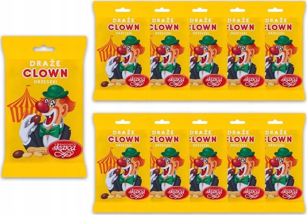 Wadowice Skawa Clown Draże orzeszki 70 g x 10 sztuk