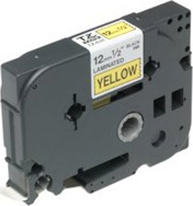 Brother Brother Gloss Laminated Labelling Tape - 12mm, Black/Yellow taśmy do etykietowania TZ