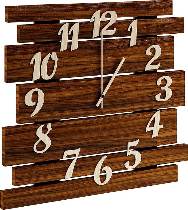 Elior Drewniany zegar ścienny w odcieniu palisandru - Samar