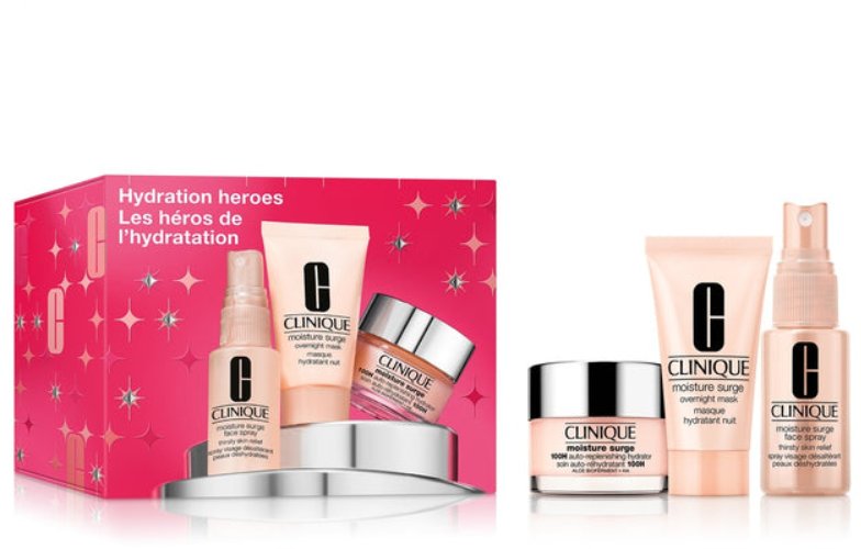 Clinique Hydration Heroes zestaw intensywnie nawilżający żelowy krem do twarzy 30ml + maseczka intensywnie nawilżająca 30ml + mgiełka do twarzy 30ml
