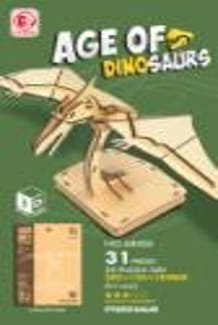 Zestaw Drewniane Puzzle 3D Model Dinozaur Pterozaur Składanie 31 Elementów
