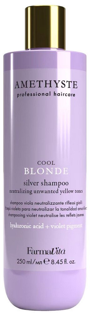 Farmavita Amethyste Cool Blonde Silver Shampoo szampon do włosów blond, siwych, rozjaśnianych 250ml