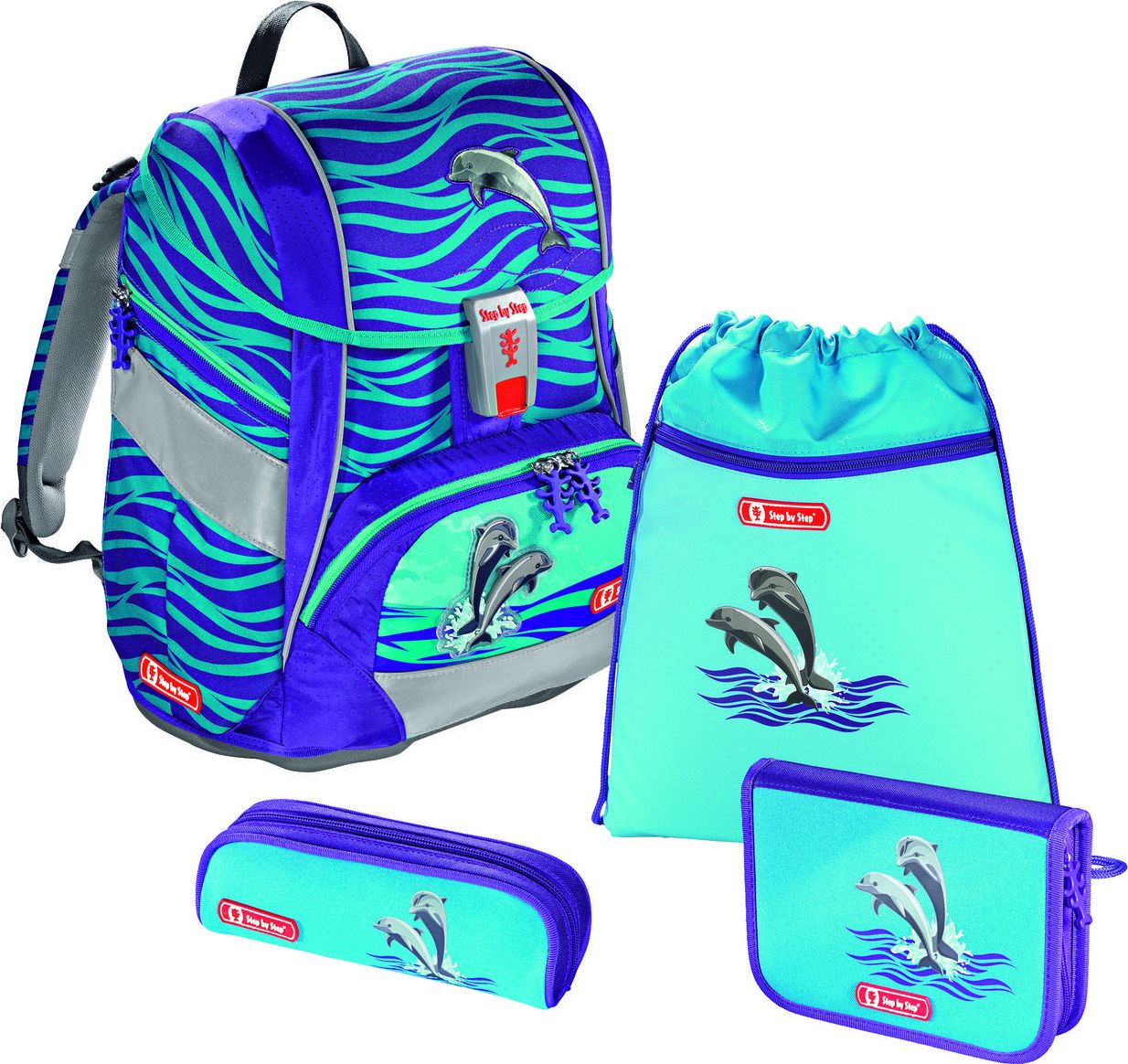 Step by Step Zestaw szkolny 2w1 Happy Dolphins 4 el. (138332)