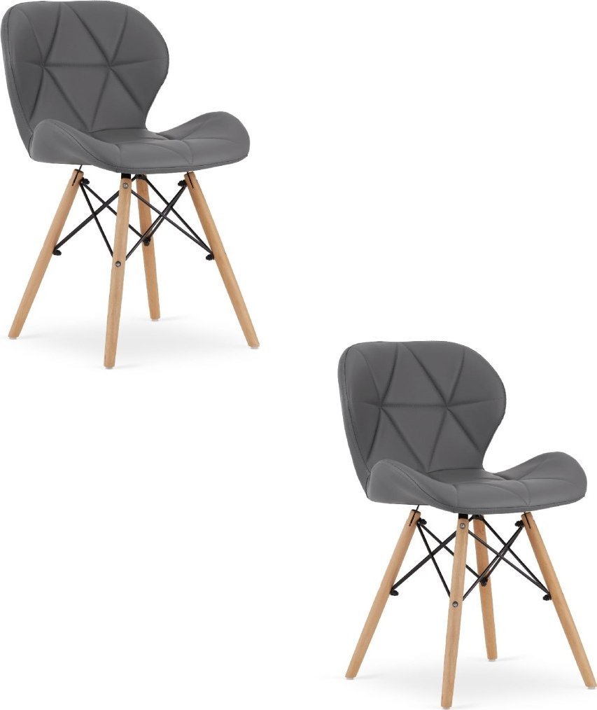 Leobert Krzesło LAGO ekoskóra - szare x 2