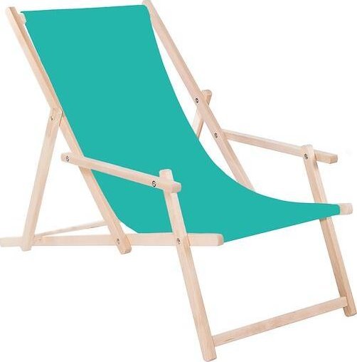 Springos Leżak drewniany z podłokietnikami morski UNIWERSALNY