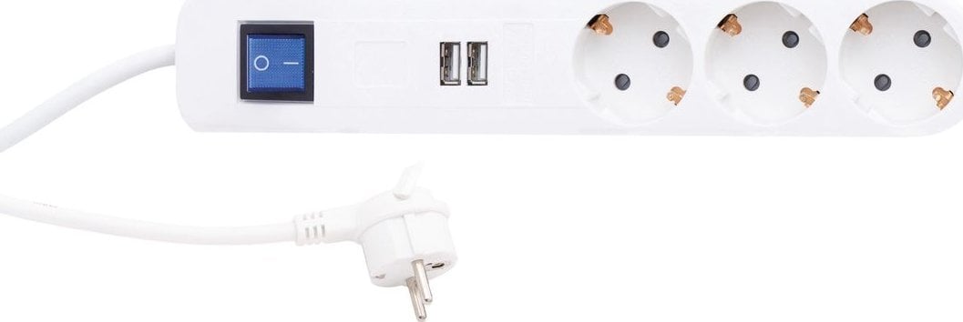 Kabel zasilający REV REV Steckdosenleiste ICE 3-fach USB & Schalter, 1,4m weiß