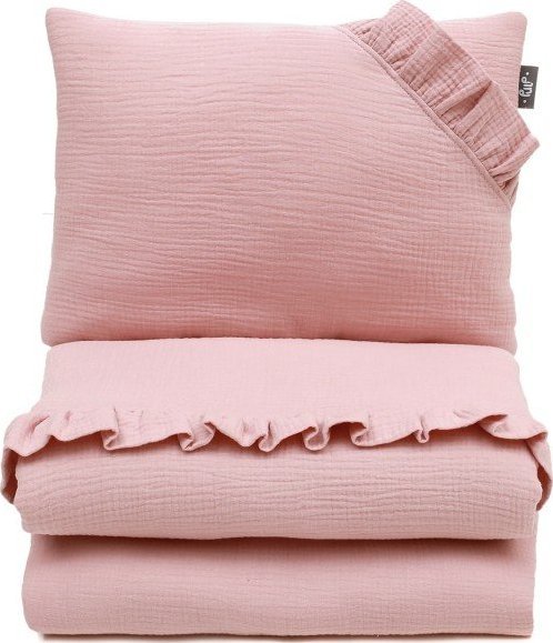PULP BAMBOO Pościel Muślinowa 80x100 cm Różowa