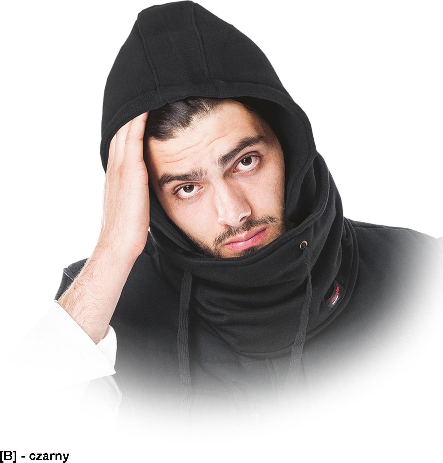 R.E.I.S. CZHOOD - Kaptur ochronny polarowy z kołnierzem - czarny L