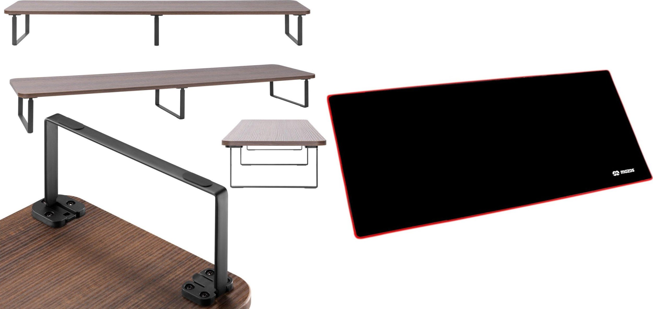 Mozos Mozos DUAL RISER P podstawka półka pod dwa monitory + Podkładka PM-GAME