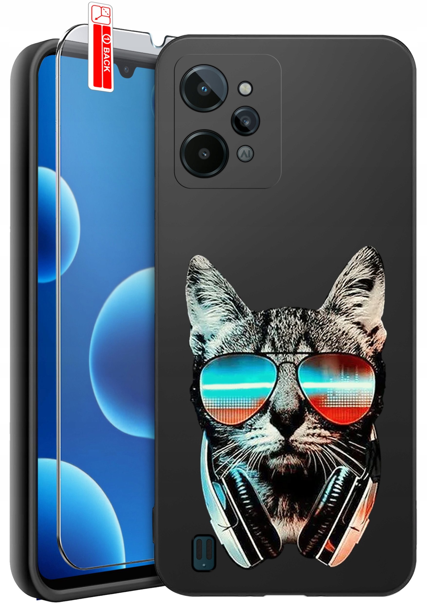 krainaGSM ETUI do Realme C31 | WZORY | SILIKONOWE MATT CASE + SZKŁO 9H