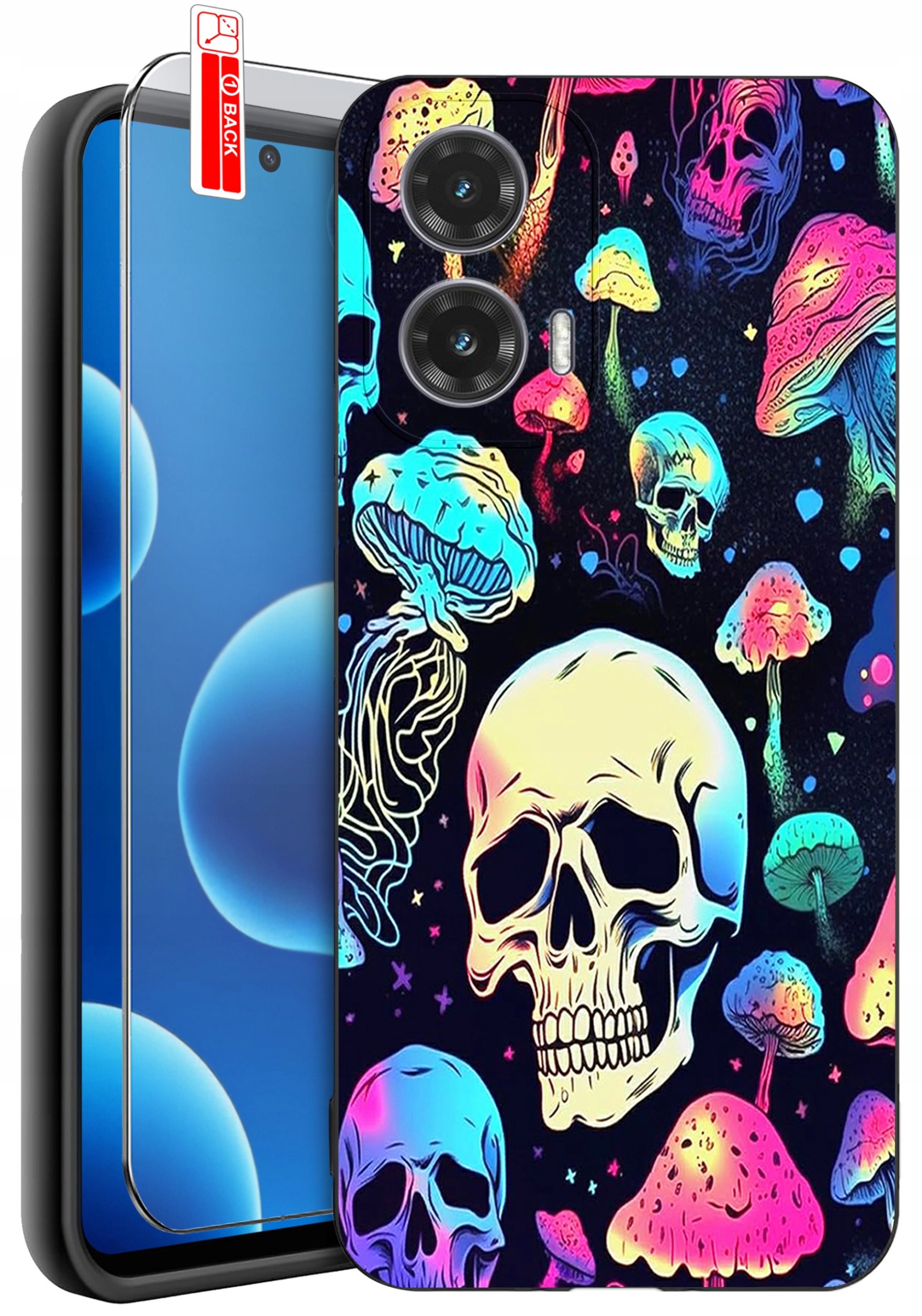 ETUI do Motorola Moto G45 5G | WZORY | SILIKONOWE MATT CASE + SZKŁO 9H