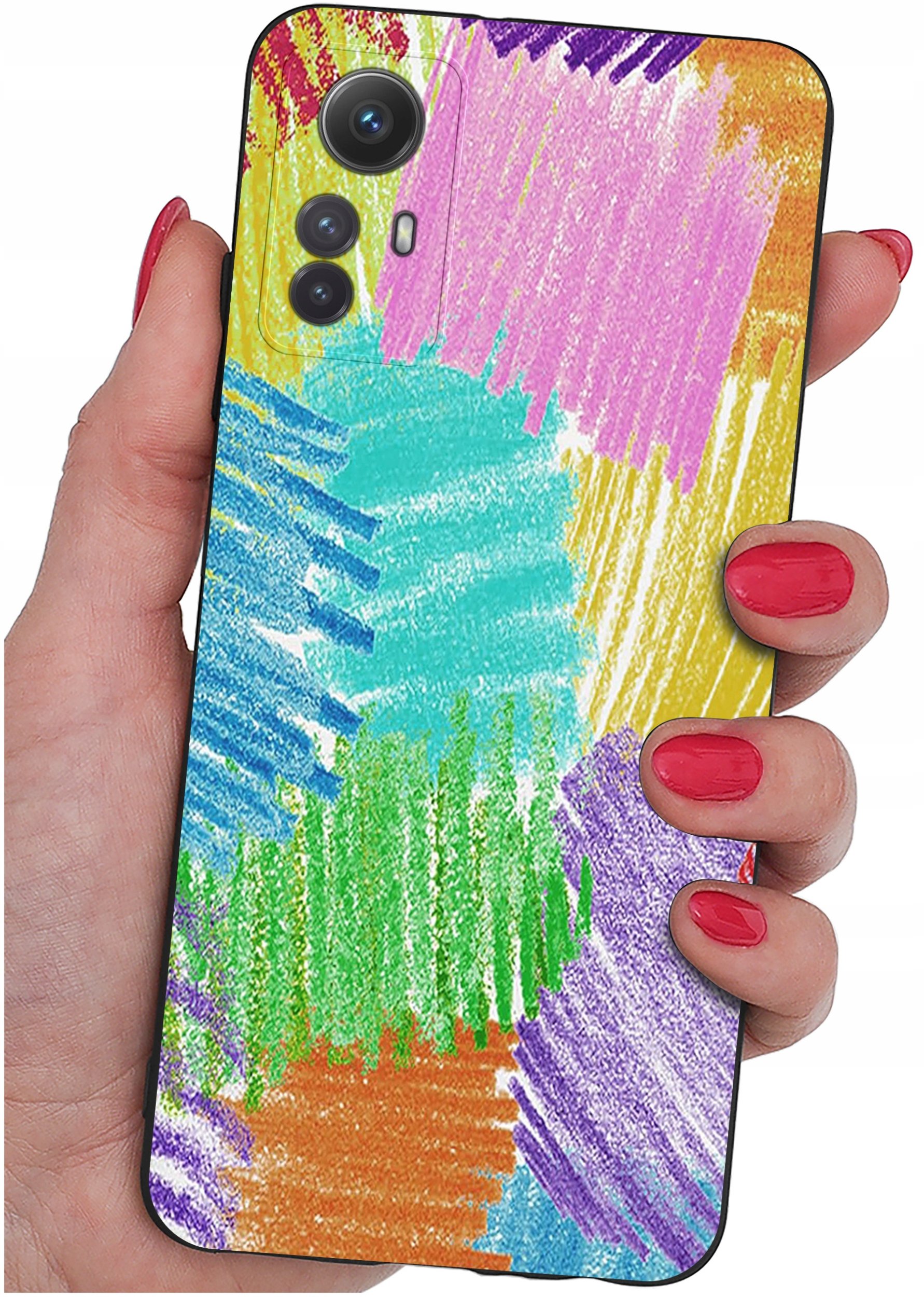 ETUI do Xiaomi Redmi Note 12S | WZORY | SILIKONOWE MATT CASE + SZKŁO 9H