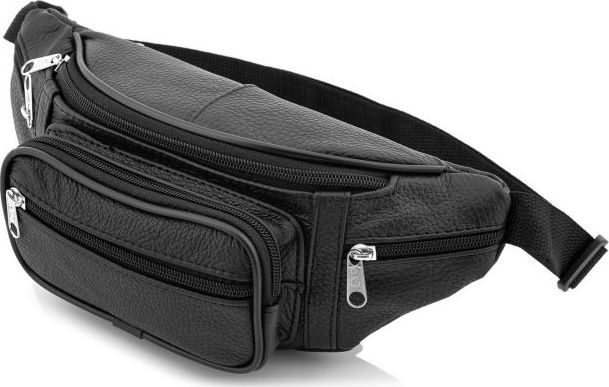 Belveder Nerka skórzana męska czarna NORD22