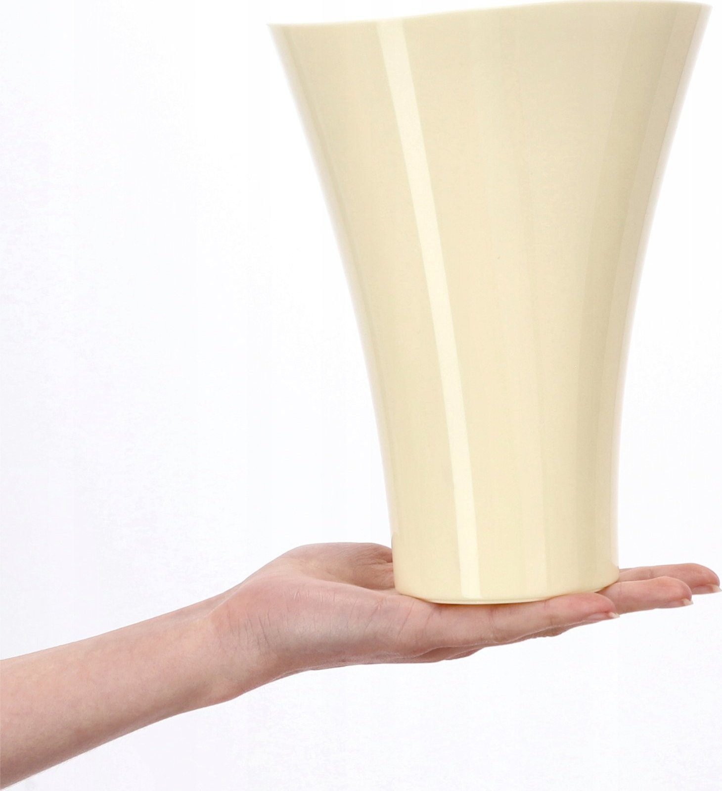 Kadax Doniczka Osłonka Na Kwiaty Wewnątrz Kremowa 17 cm