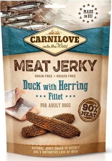 Brit Carnilove Dog Jerky Duck & Herring Fillet - kaczka i filet ze śledzia 100g