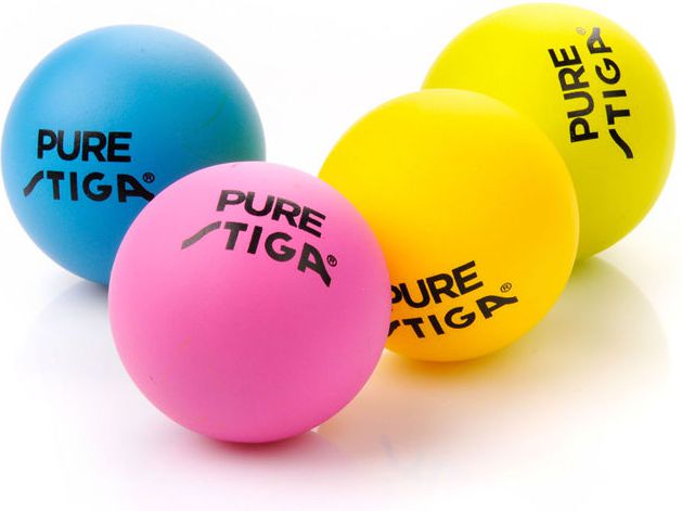 Stiga Piłeczka Pure Color 4 szt (limonka, żółta, niebieska, różowa) (17585)