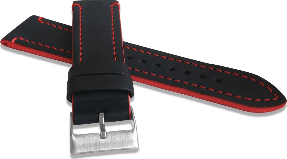 Lavvu LAVVU Czerwony szyty pasek TAILOR z luksusowej skóry Top Grain - 26