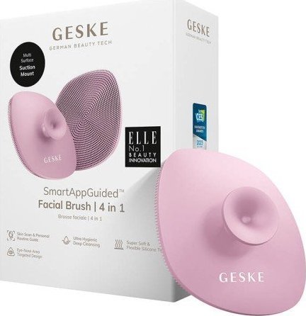 Geske Szczoteczka do czyszczenia twarzy 4w1 z uchwytem Geske z Aplikacją (różowy)