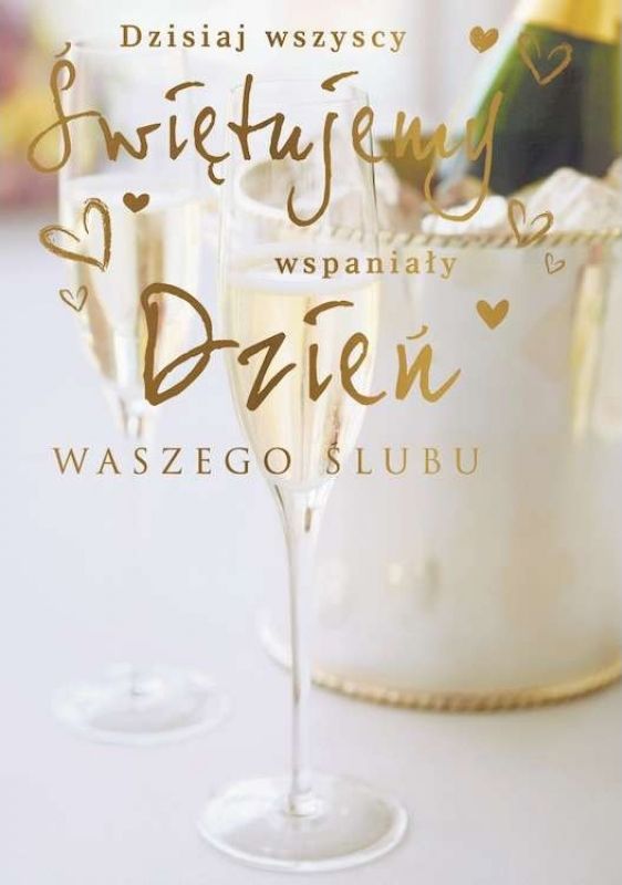 PASSION CARDS Karnet ślub kieliszki PR