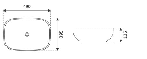AQ.448-0231149 / AQUAFORM / ASTURIA / UMYWALKA NABLATOWA 490X395X135 / CE-U-023-11-49