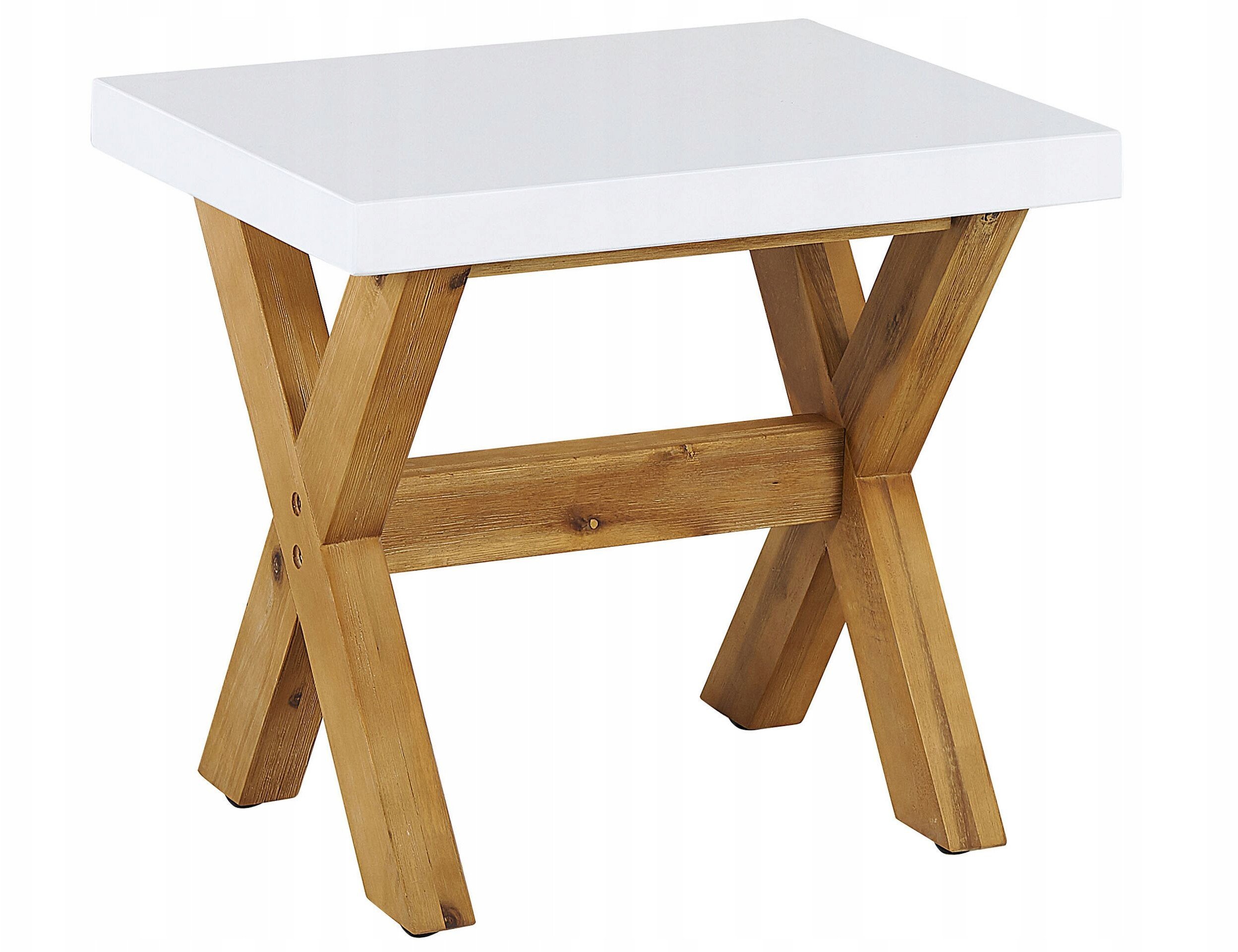 Beliani Stołek ogrodowy biały OLBIA!