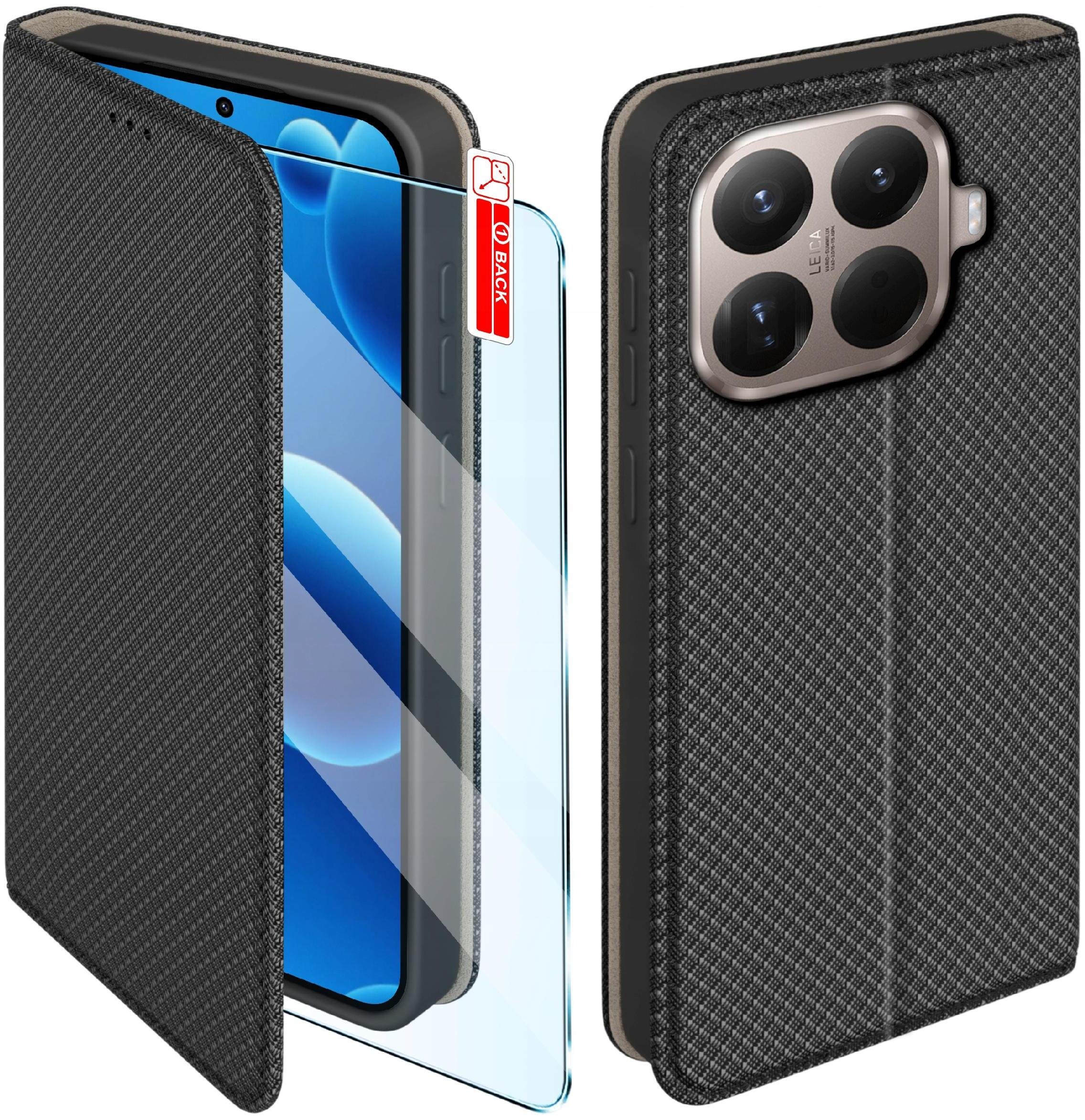 Etui MAGNET do Xiaomi 15T Pro 5G Zamykane Czarne Futerał + Szkło 9H