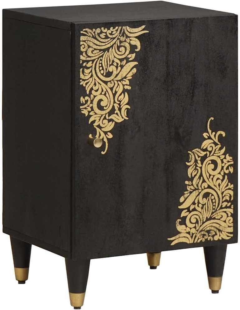 vidaXL Szafka Łazienkowa czarny 38 x 33 x 58 cm Drewno mango