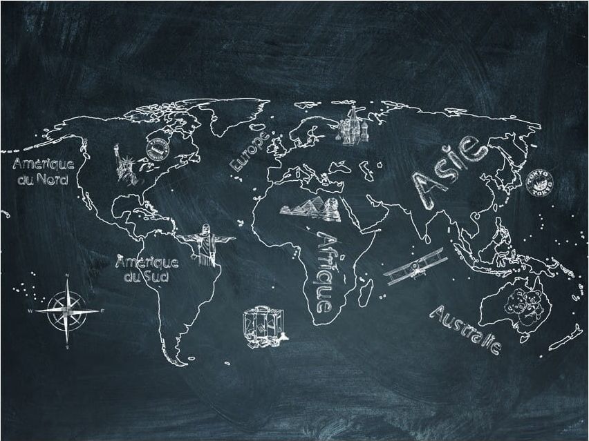 DecoNest Fototapeta - Podróże małe i duże (Język francuski) - 200X154