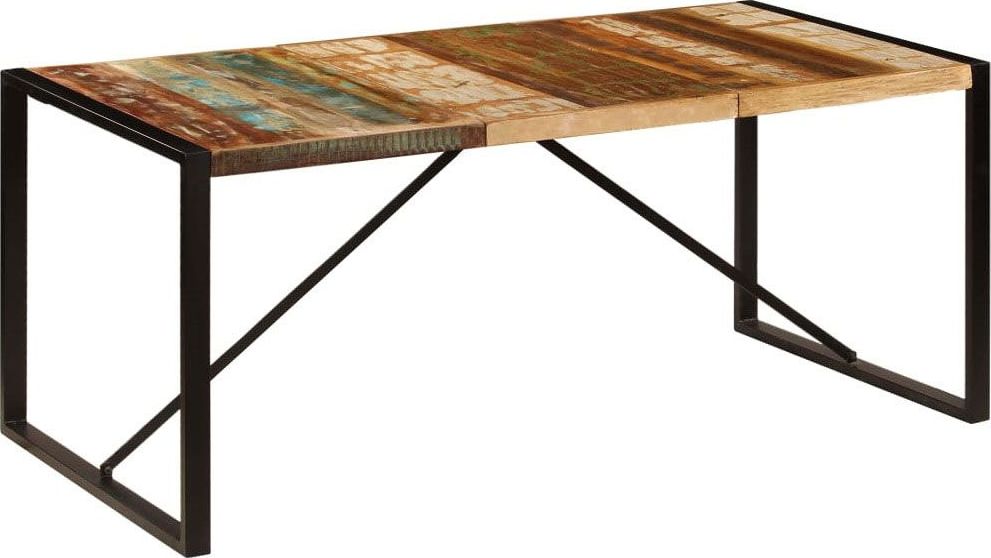 Elior Stół drewniany malowany Veriz wielokolorowy