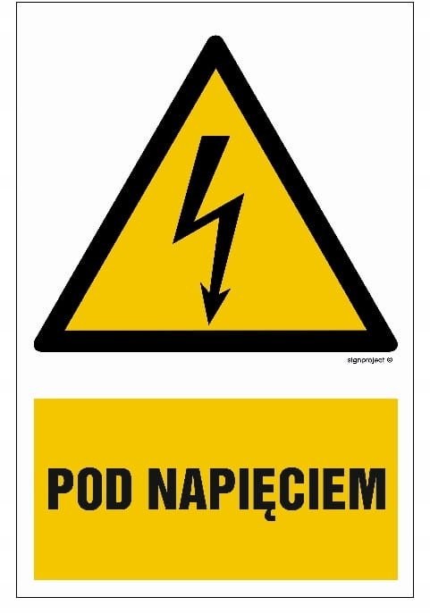 Pod Napięciem Znak 100 X 150 Nalepka Naklejka Elektryczna Samoprzylepna Libres Polska Sp Ha008_100X150_Fn 5904937310254