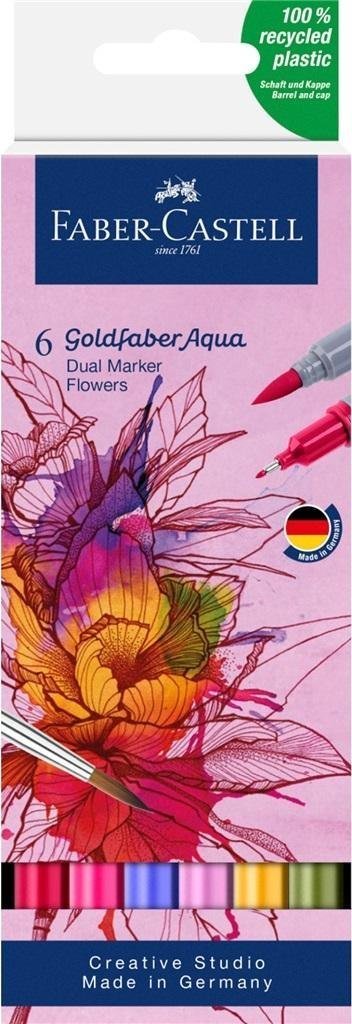 Pisak akwarelowy Goldfaber Aqua flowers 6szt
