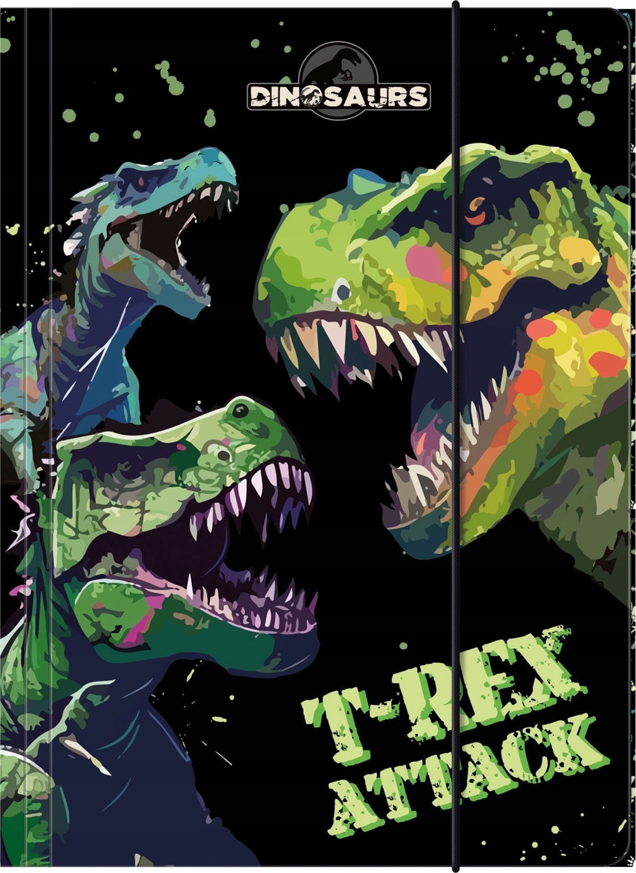 TECZKA Z GUMKA PAP A4 DINOZAUR 20 DERF 1/10