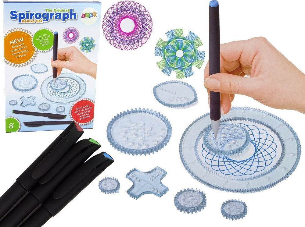 LeanToys Zestaw Edukacyjny Spirograf Pisaki