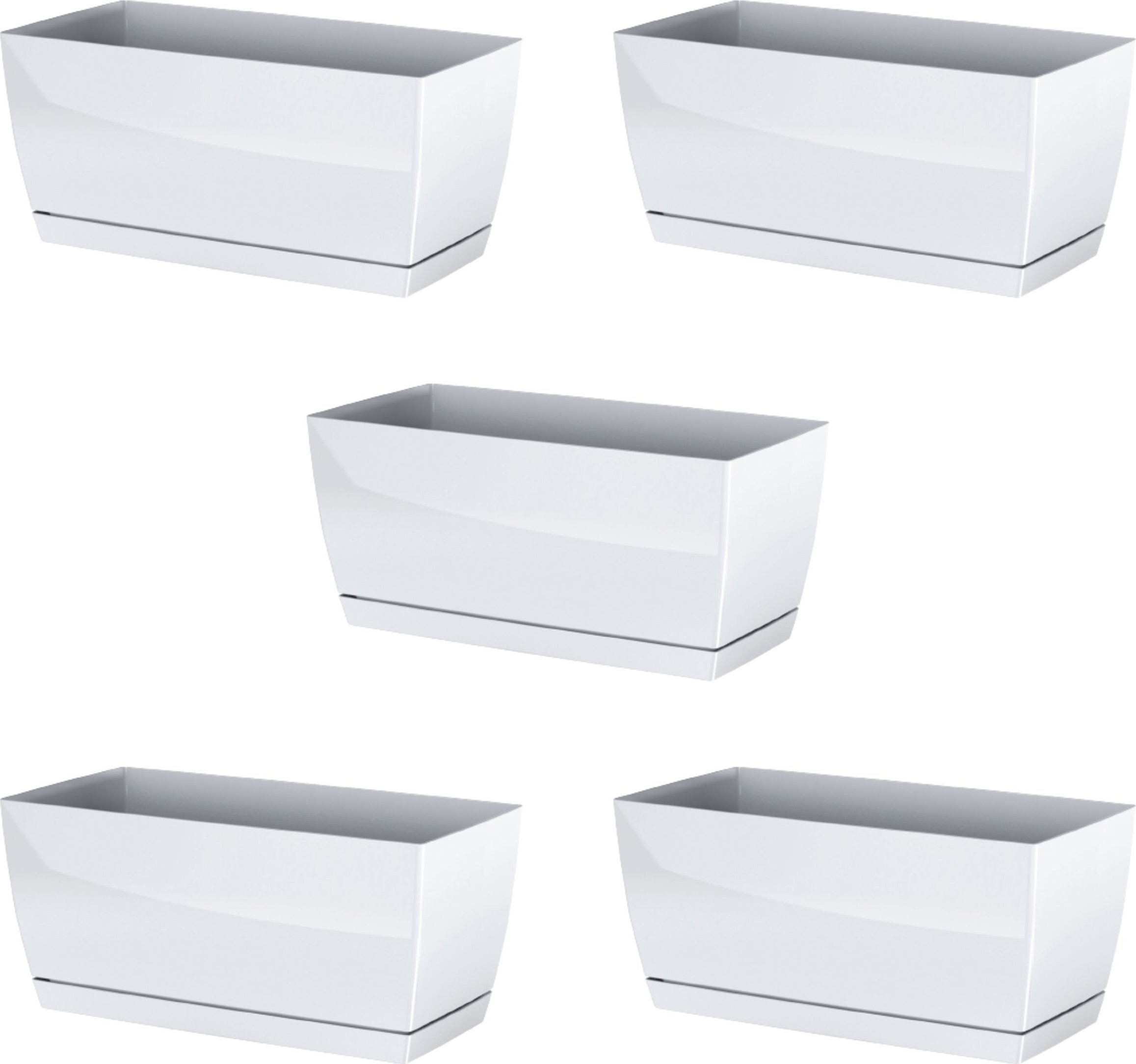 Dikel 5x Doniczka prostokątna Coubi DUPP240 Kaktusiarka + podstawka