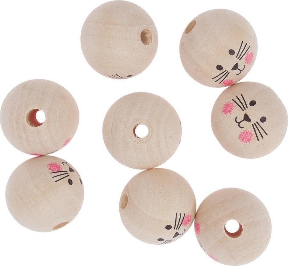 Koraliki drewniane 3cm 8szt