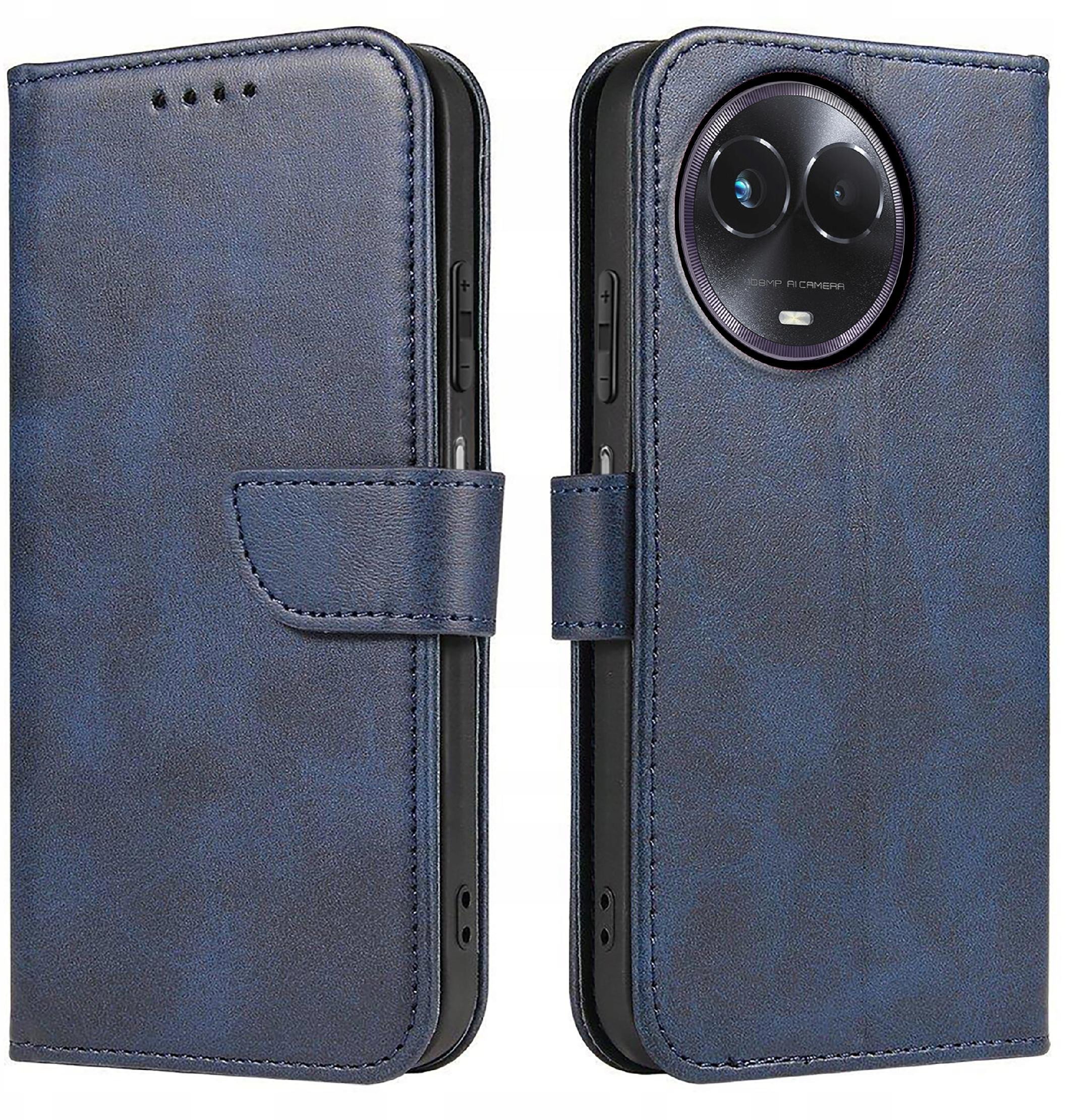 Etui do Realme 11 5G Skórzane PORTFEL SKIN CASE + Szkło 9H