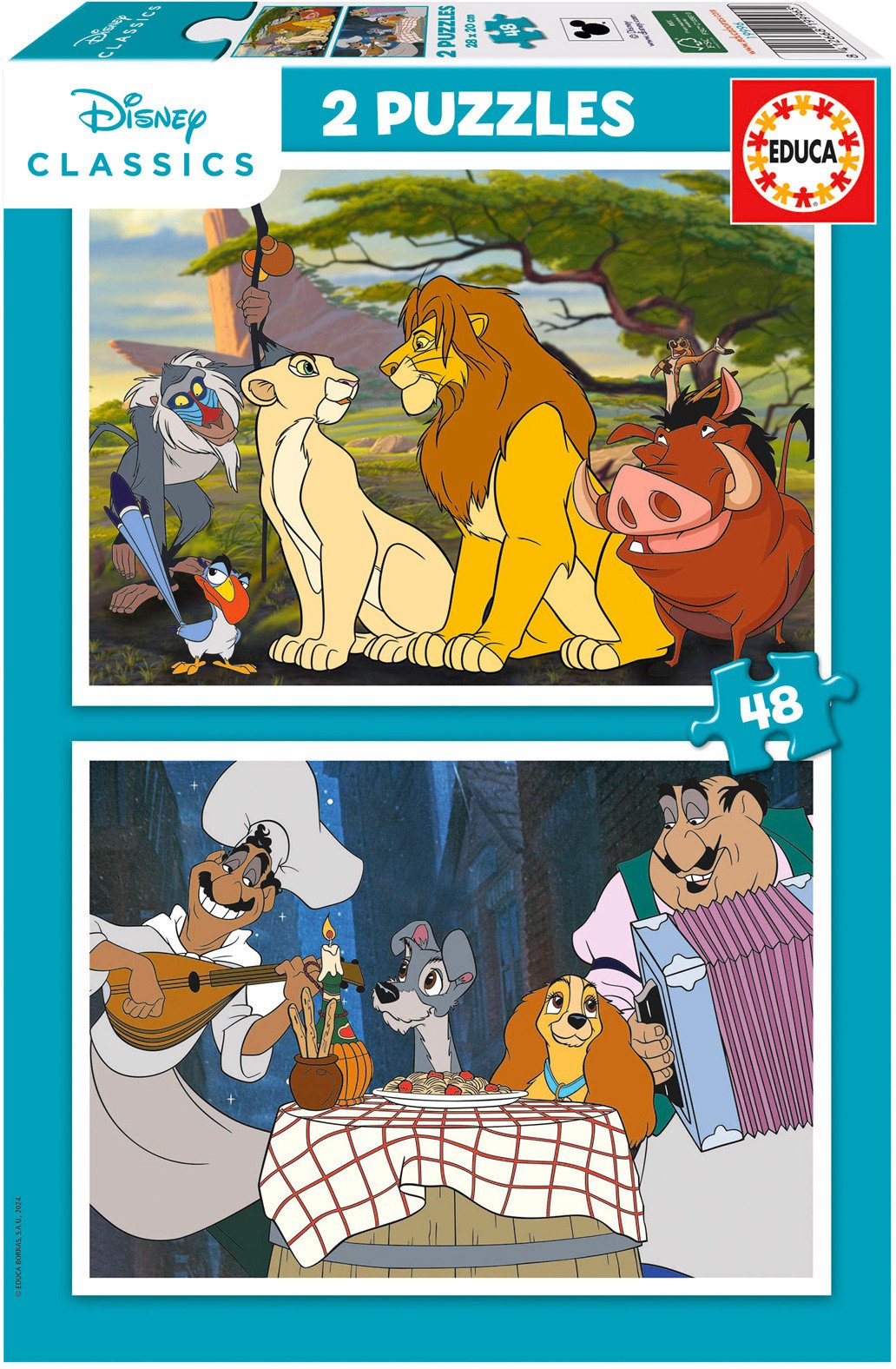 Puzzle 2x48 Król Lew Zakochany kundel