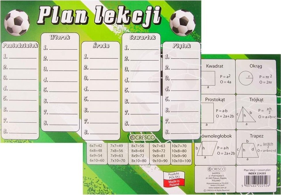 Plan lekcji A5 Piłka (25szt)