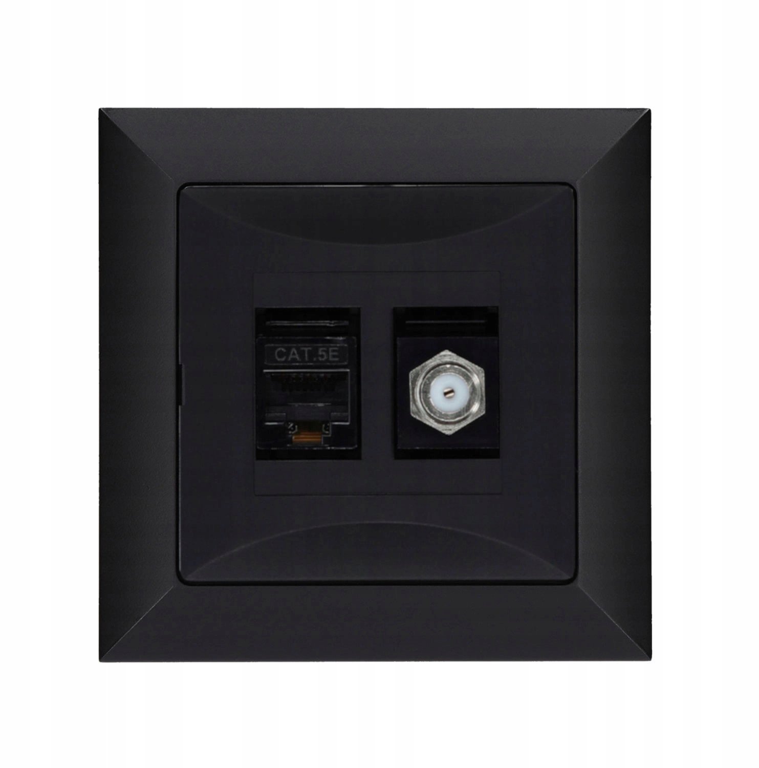 Düwi Gniazdo podtynkowe typu F + gn. RJ-45 Pola czarne, 33205