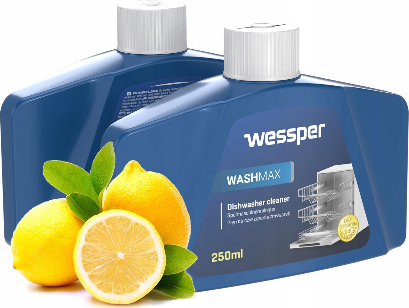 Wessper Czyścik Płyn Czyszczenia Zmywarki cytrynowy 250ml