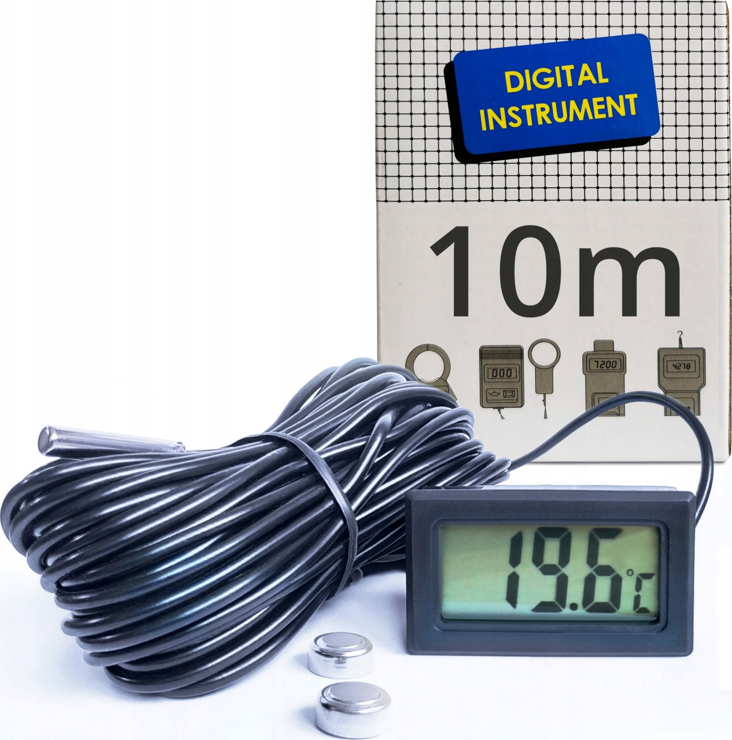 Termometr panelowy z 10m przewodem - new