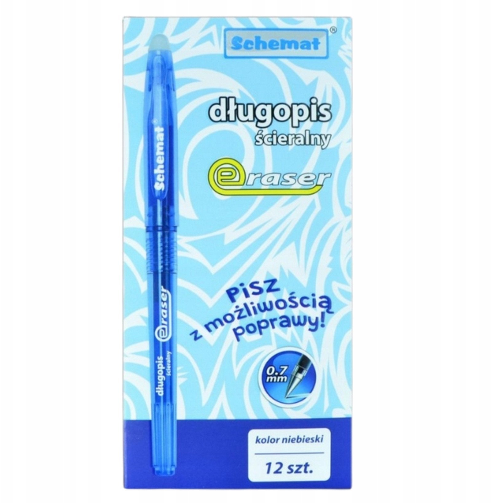 SCHEMAT Długopis ścieralny niebieski (12 szt.)