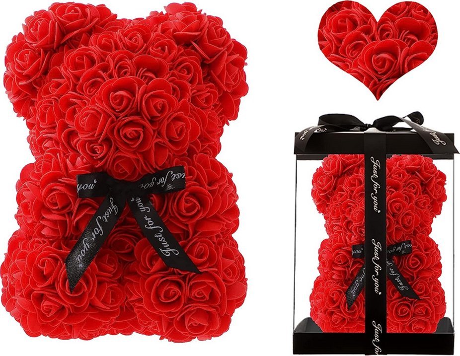 Braders Miś z płatków róż Pomysł na prezent Miś w pudełku