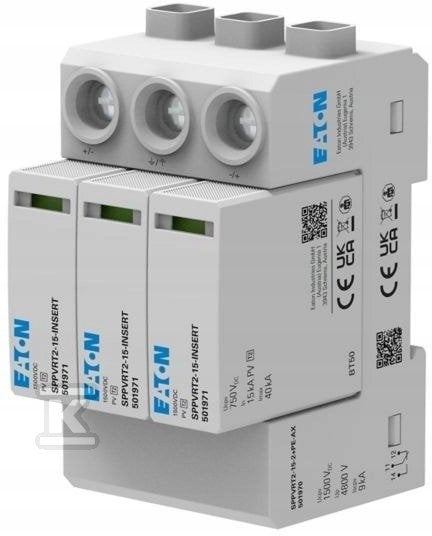 Ogranicznik przepięć do fotowoltaiki Typ 1+2 1500VDC, SPPVRT12-15-2+PE, EP-501960