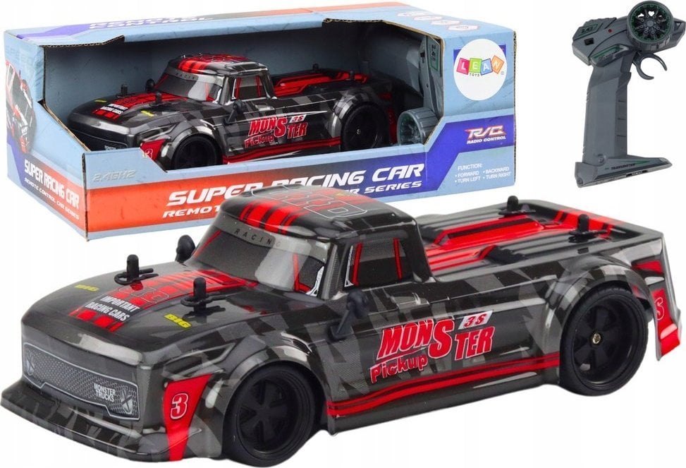 LeanToys Zdalnie Sterowane Auto Pick-Up RC 1:18 Gumowe Opony Czerwony