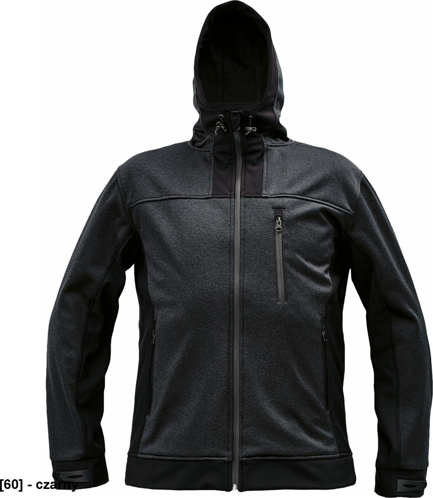 CERVA HUYER - kurtka softshellowa, poliester/spandex, rozm. xs-3xl, - czarny L