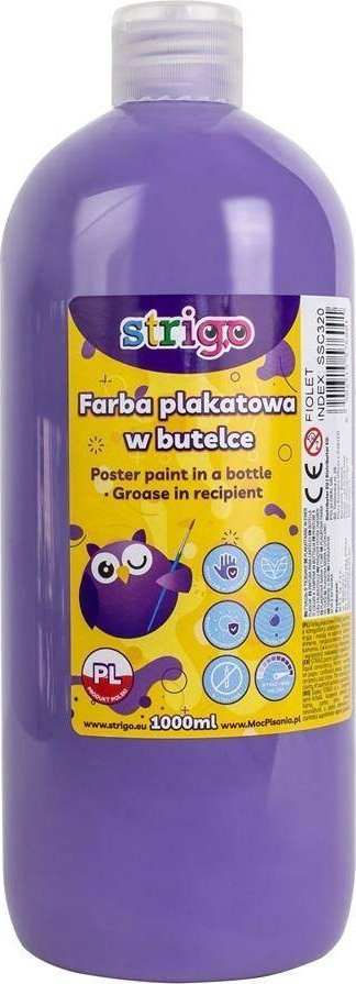 Strigo Farba plakatowa STRIGO w butelce, 1000 ml fiolet